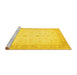 Sideview of Machine Washable Persian Yellow Traditional Rug, wshtr1443yw