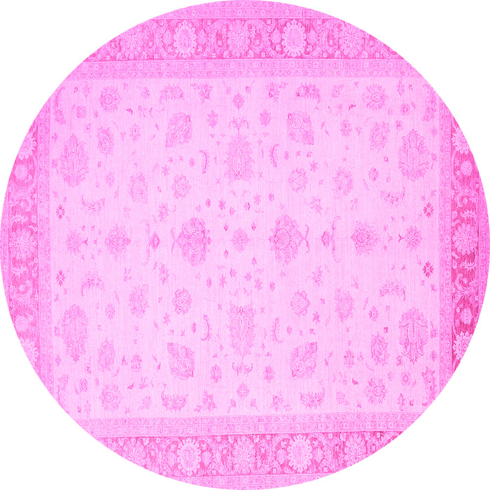 Round Persian Pink Traditional Rug, tr1443pnk