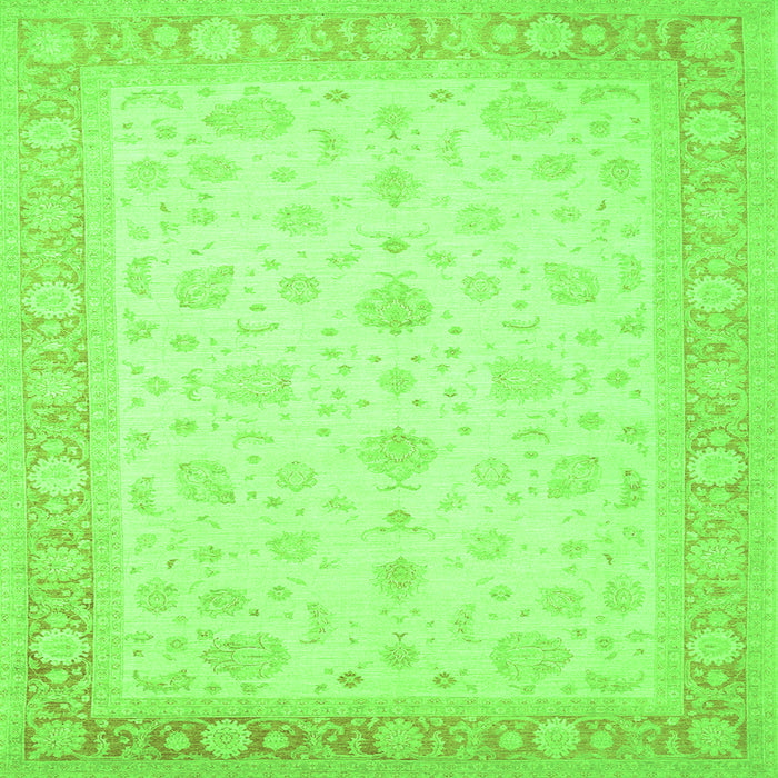 Round Machine Washable Persian Green Traditional Area Rugs, wshtr1443grn