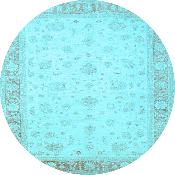 Round Persian Light Blue Traditional Rug, tr1443lblu