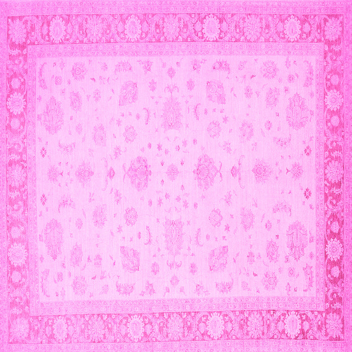 Square Machine Washable Persian Pink Traditional Rug, wshtr1443pnk