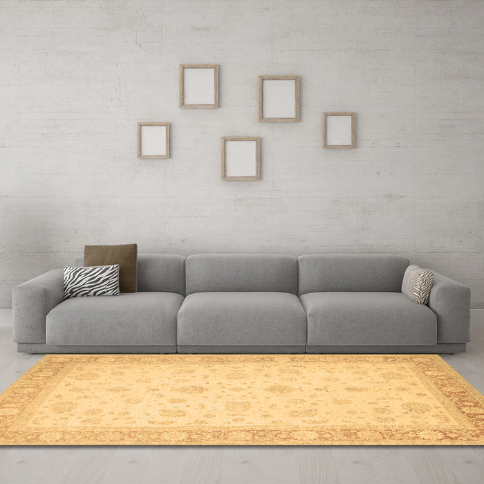 Machine Washable Persian Brown Traditional Rug in a Living Room,, wshtr1443brn