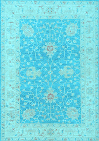 Oriental Light Blue Traditional Rug, tr1444lblu