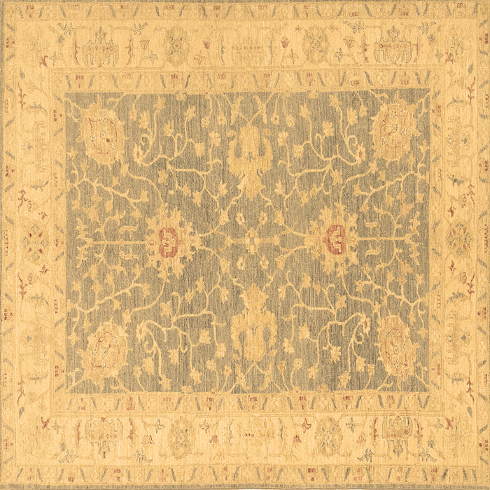 Square Oriental Brown Traditional Rug, tr1444brn