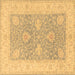 Square Oriental Brown Traditional Rug, tr1444brn