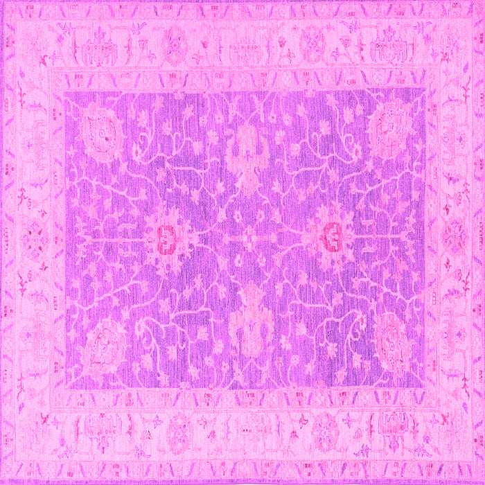Square Machine Washable Oriental Pink Traditional Rug, wshtr1444pnk