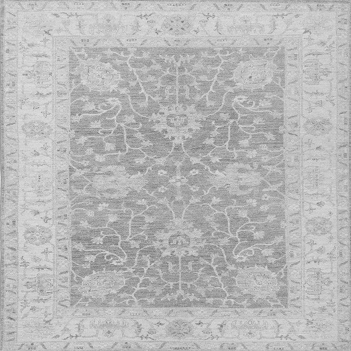 Round Machine Washable Oriental Gray Traditional Rug, wshtr1444gry