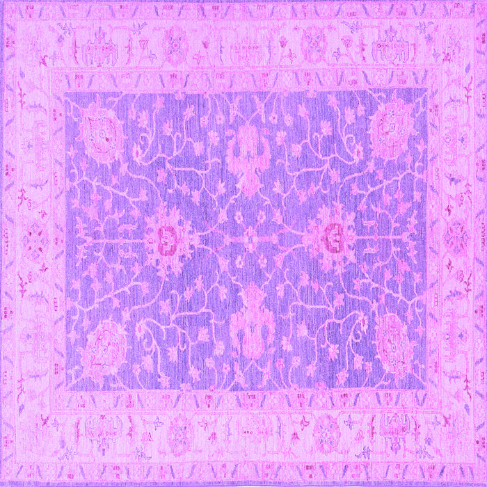 Square Machine Washable Oriental Purple Traditional Area Rugs, wshtr1444pur