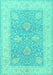 Machine Washable Oriental Turquoise Traditional Area Rugs, wshtr1444turq