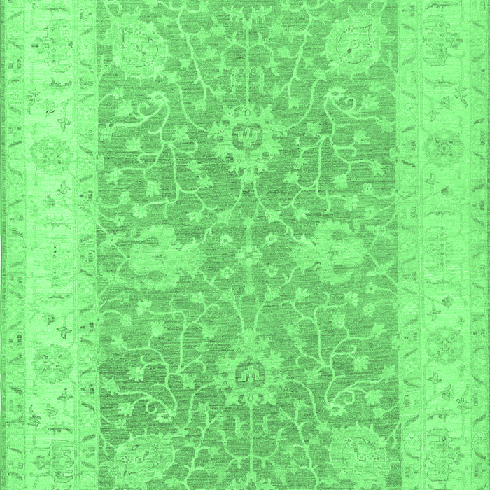 Machine Washable Oriental Emerald Green Traditional Area Rugs, wshtr1444emgrn