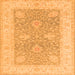 Serging Thickness of Oriental Orange Traditional Rug, tr1444org