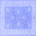 Square Oriental Blue Traditional Rug, tr1444blu