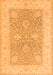 Serging Thickness of Machine Washable Oriental Orange Traditional Area Rugs, wshtr1444org