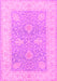 Machine Washable Oriental Pink Traditional Rug, wshtr1444pnk