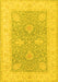 Machine Washable Oriental Yellow Traditional Rug, wshtr1444yw