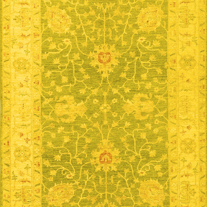 Machine Washable Oriental Yellow Traditional Rug, wshtr1444yw