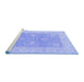 Sideview of Machine Washable Oriental Blue Traditional Rug, wshtr1444blu