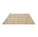 Sideview of Machine Washable Traditional Khaki Gold Rug, wshtr1445