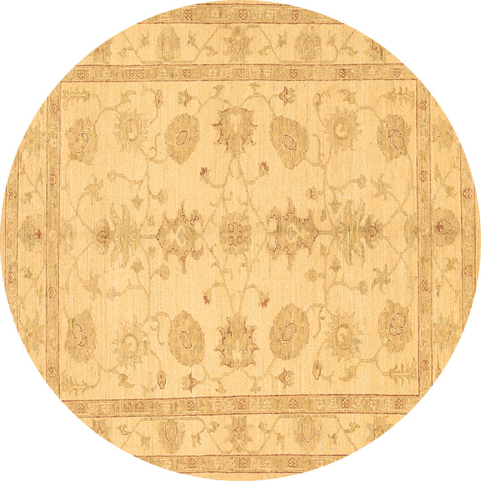 Round Machine Washable Oriental Brown Traditional Rug, wshtr1445brn