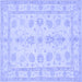 Square Oriental Blue Traditional Rug, tr1445blu