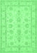 Machine Washable Oriental Emerald Green Traditional Area Rugs, wshtr1445emgrn