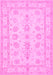 Machine Washable Oriental Pink Traditional Rug, wshtr1445pnk