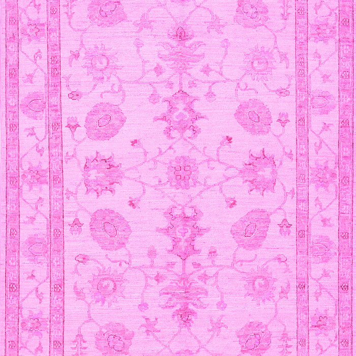Machine Washable Oriental Pink Traditional Rug, wshtr1445pnk