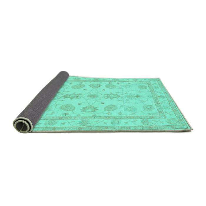 Sideview of Oriental Turquoise Traditional Rug, tr1445turq