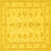 Square Oriental Yellow Traditional Rug, tr1445yw