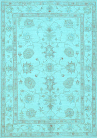 Oriental Light Blue Traditional Rug, tr1445lblu