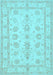 Oriental Light Blue Traditional Rug, tr1445lblu