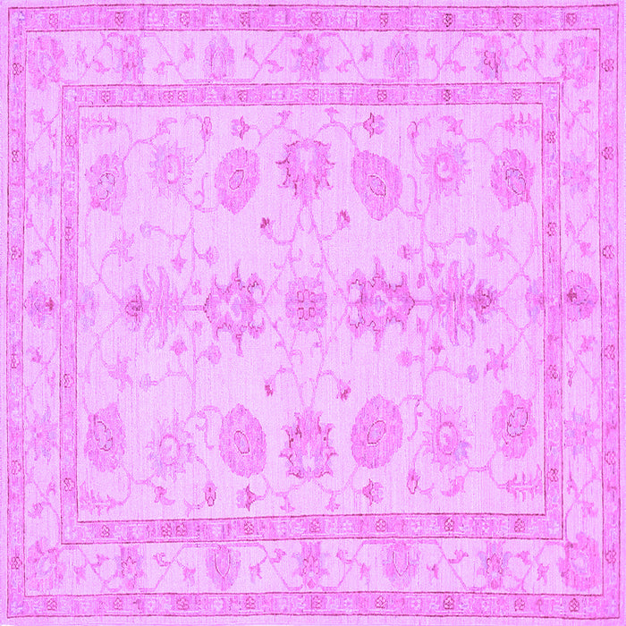 Square Machine Washable Oriental Purple Traditional Area Rugs, wshtr1445pur