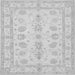 Round Machine Washable Oriental Gray Traditional Rug, wshtr1445gry