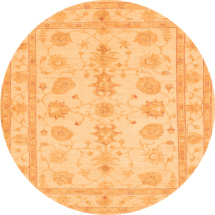 Square Oriental Orange Traditional Rug, tr1445org