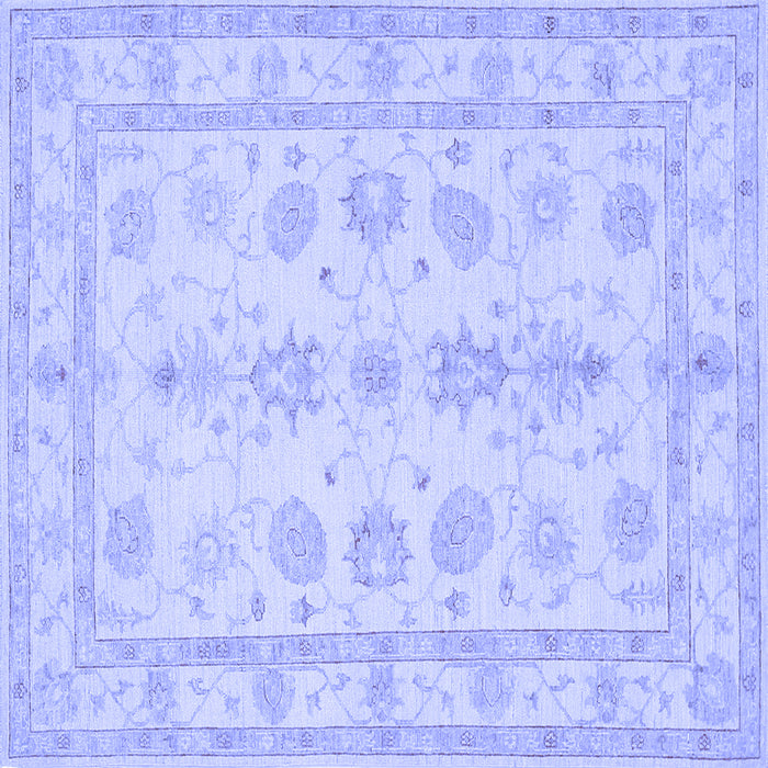 Square Machine Washable Oriental Blue Traditional Rug, wshtr1445blu