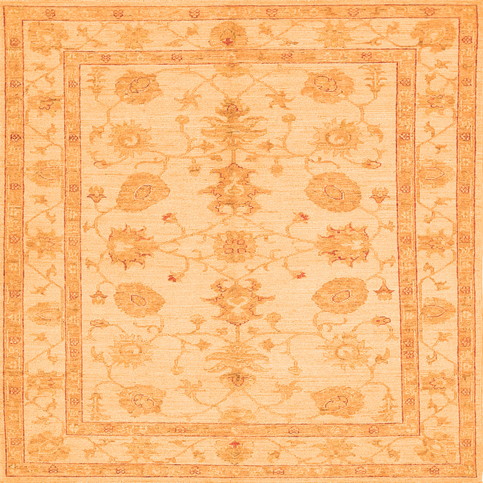 Serging Thickness of Oriental Orange Traditional Rug, tr1445org