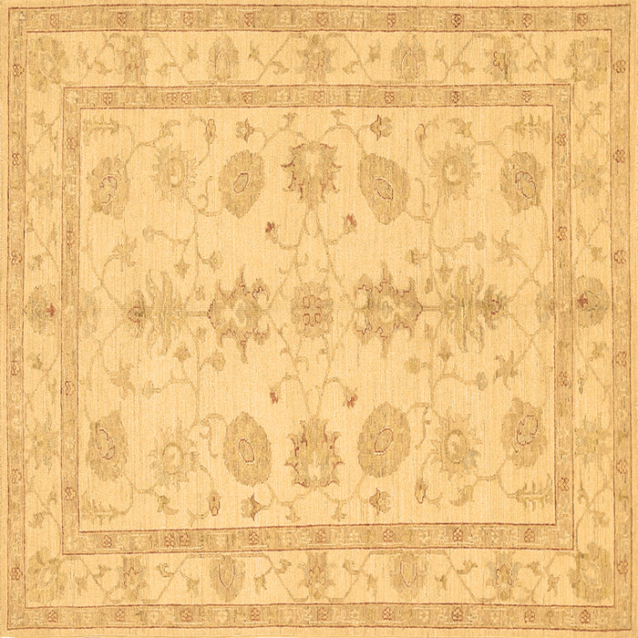 Square Machine Washable Oriental Brown Traditional Rug, wshtr1445brn