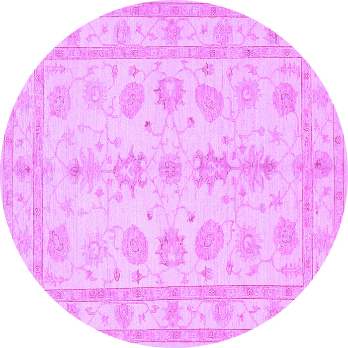 Round Machine Washable Oriental Purple Traditional Area Rugs, wshtr1445pur