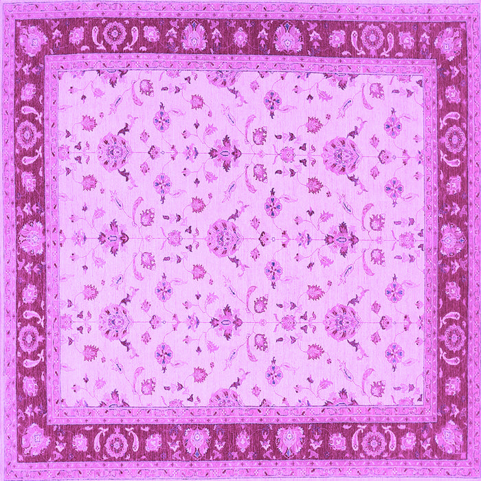 Square Machine Washable Persian Purple Traditional Area Rugs, wshtr1446pur