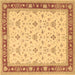 Square Machine Washable Persian Brown Traditional Rug, wshtr1446brn