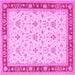 Square Persian Pink Traditional Rug, tr1446pnk