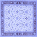 Square Persian Blue Traditional Rug, tr1446blu