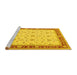 Sideview of Machine Washable Persian Yellow Traditional Rug, wshtr1446yw