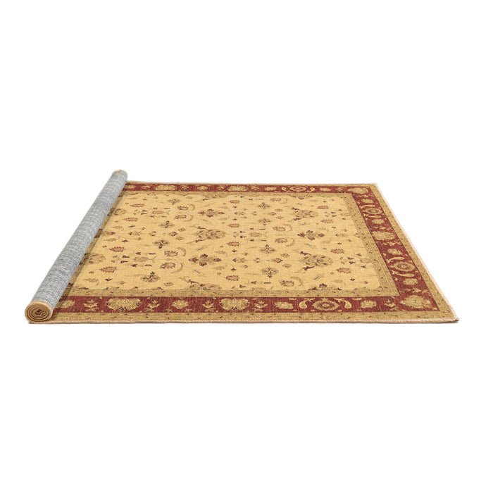 Sideview of Machine Washable Persian Brown Traditional Rug, wshtr1446brn