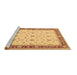 Sideview of Machine Washable Persian Brown Traditional Rug, wshtr1446brn