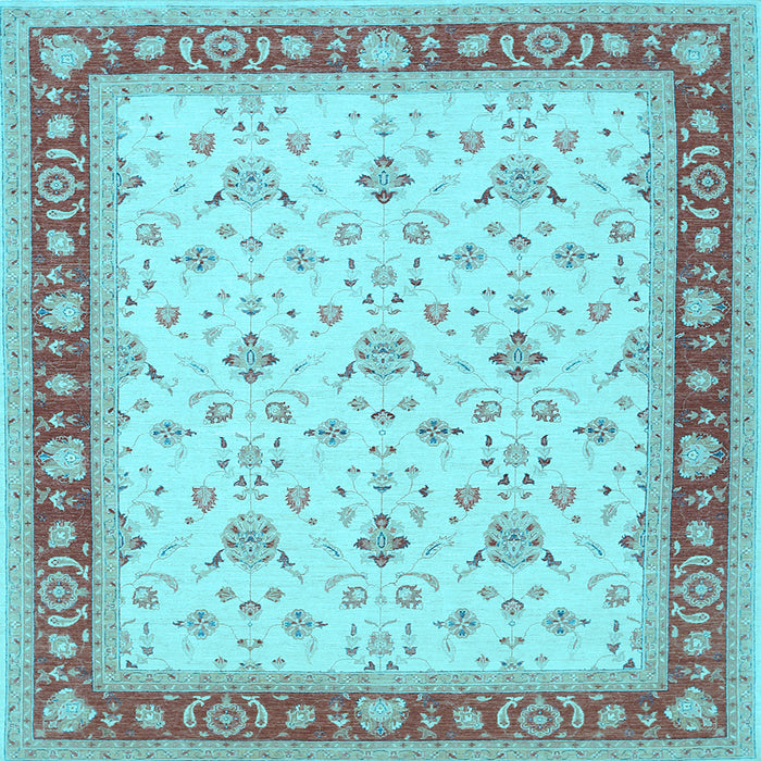 Square Machine Washable Persian Light Blue Traditional Rug, wshtr1446lblu