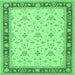 Square Persian Emerald Green Traditional Rug, tr1446emgrn