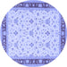 Round Persian Blue Traditional Rug, tr1446blu