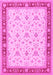 Machine Washable Persian Pink Traditional Rug, wshtr1446pnk