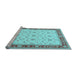 Sideview of Machine Washable Persian Light Blue Traditional Rug, wshtr1446lblu